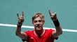 Kanadský tenista Denis Shapovalov po vítězném utkání na Davis Cupu