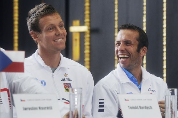 Berdych se Štěpánkem byli během losování v dobré náladě Berdych se Štěpánkem byli během losování v dobré náladě