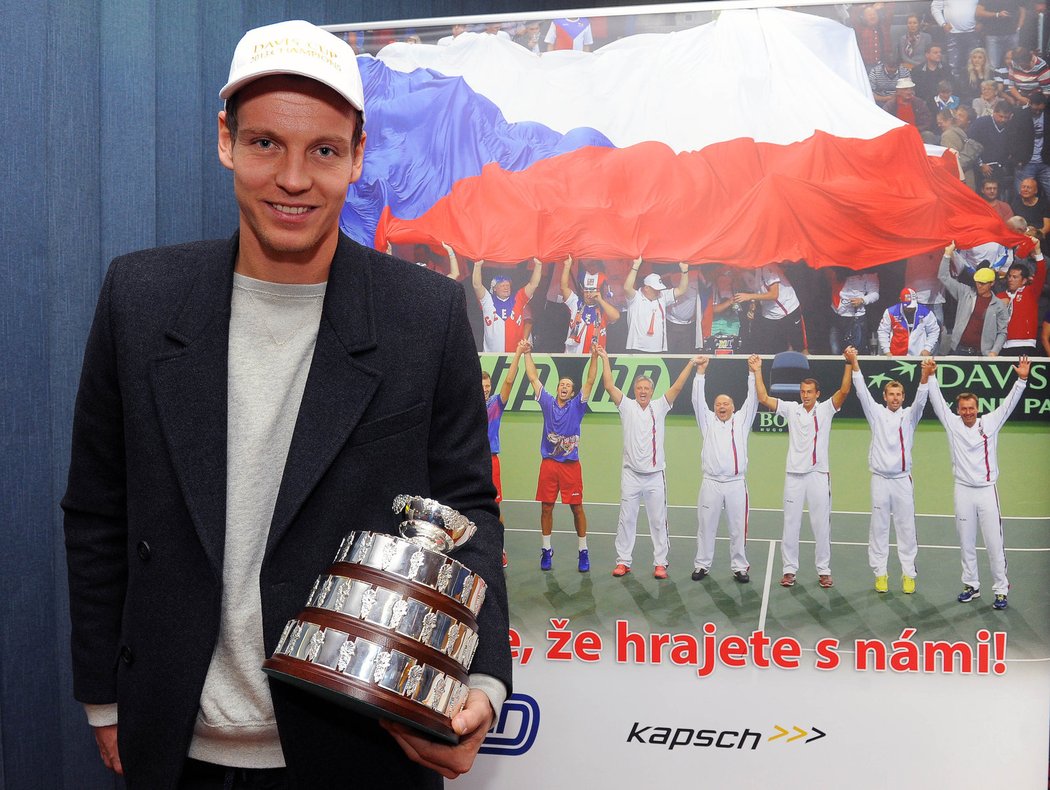 Česká tenisová jednička Tomáš Berdych po návratu z Bělehradu