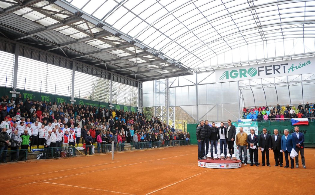 Setkání českého daviscupového týmu s fanoušky po návratu z Bělehradu