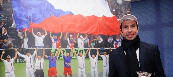 Radek Štěpánek po triumfu v Davis Cupu slavil s parťáky v Prostějově