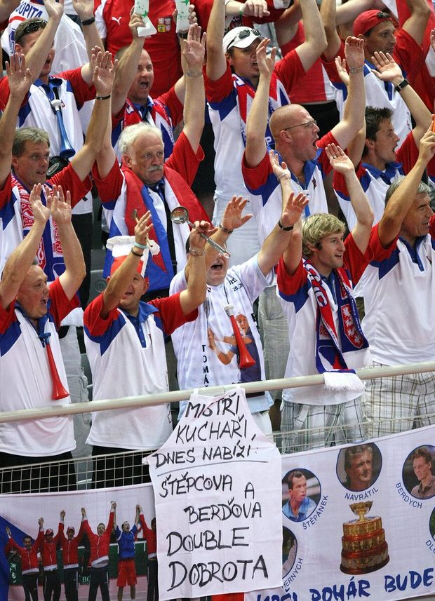 Fanoušci českého daviscupového týmu v Poreči. Fanoušci českého daviscupového týmu v Poreči.