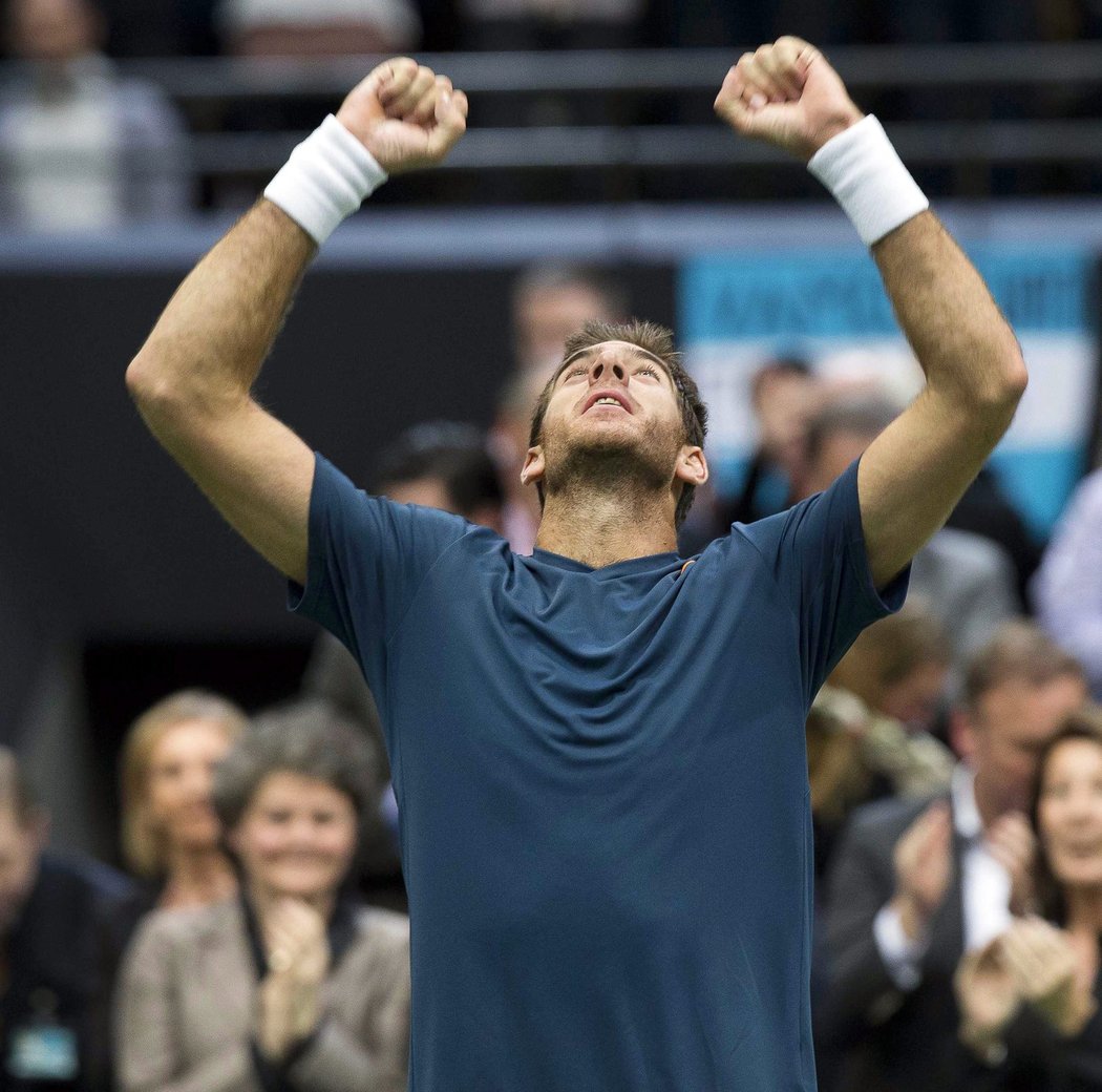 Vítězný argentinský tenista Juan Martín Del Potro pobavil diváky