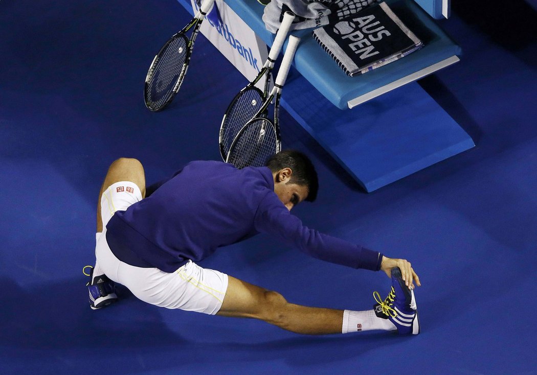 Novak Djokovič před startem semifinále Australian Open