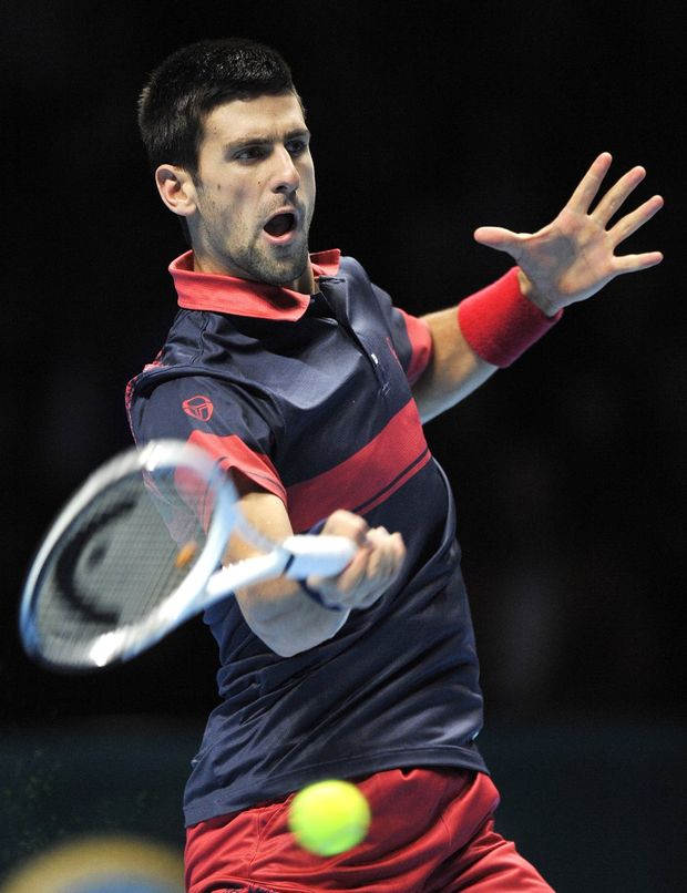 Novak Djokovič s Berdychem problémy neměl. Novak Djokovič s Berdychem problémy neměl.