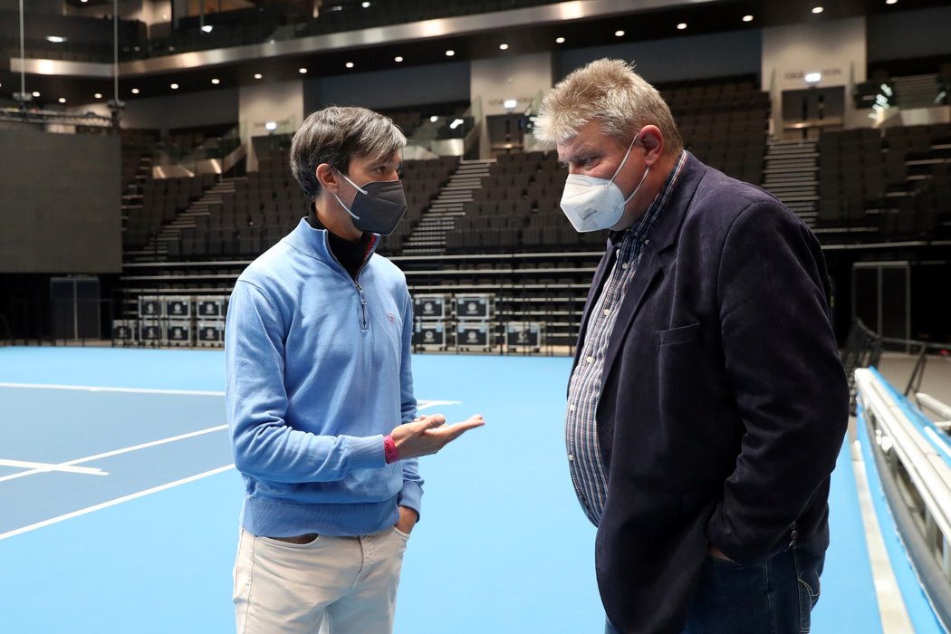 Šéf českého tenisu Ivo Kaderka sledoval poslední přípravy na finále Billie Jean King Cupu