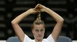Wimbledonská šampionka Petra Kvitová na tréninku českého týmu před finále Fed Cupu