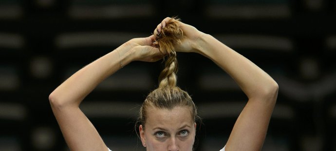 Wimbledonská šampionka Petra Kvitová na tréninku českého týmu před finále Fed Cupu