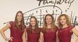 České tenistky pro zápas s Rumunskem - Karolína Plíšková, Markéta Vondroušová, Barbora Krejčíková a Kateřina Siniaková