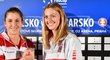 Belinda Bencicová a Petra Kvitová, aktérky úvodního utkání 1. kola Fed Cupu mezi Českem a Švýcarskem