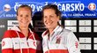 Viktorija Golubicová a Barbora Strýcová, aktérky sobotního utkání 1. kola Fed Cupu mezi Českem a Švýcarskem
