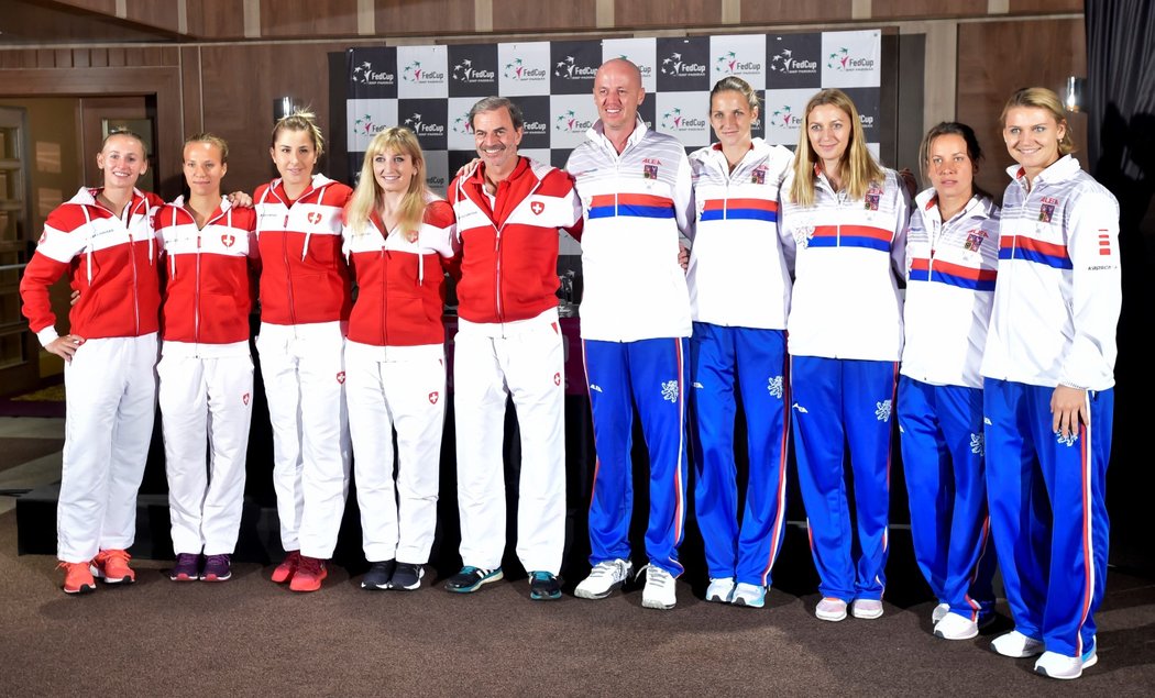 Aktéři 1. kola Fed Cupu, týmy Švýcarska a domácího Česka