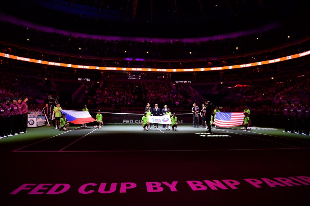 Slavnostní ceremoniál před finále Fed Cupu Česko - USA