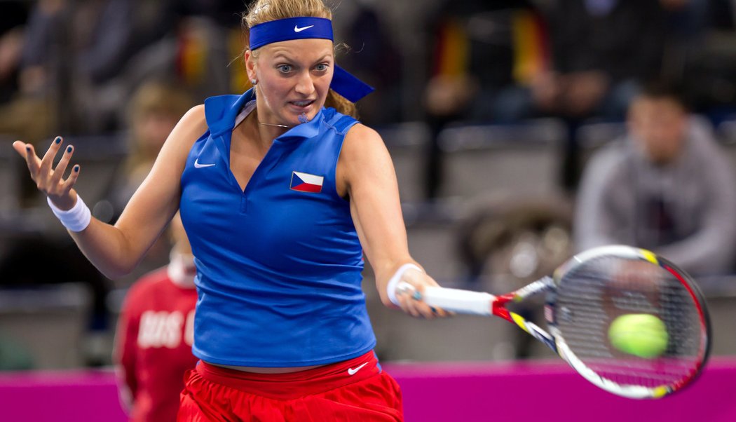 Petra Kvitová během Fed Cupového utkání v Německu.
