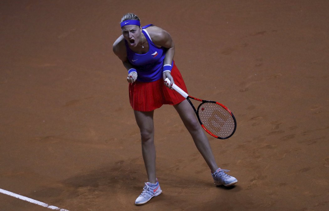 Petra Kvitová v úvodním zápase semifinále Fed Cupu proti Německu