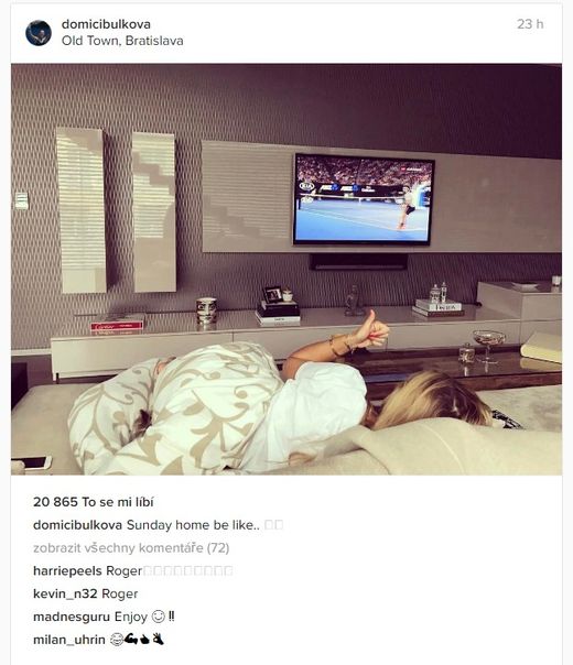 Dominika Cibulková sledovala finále Australian Open z postele. Dominika Cibulková sledovala finále Australian Open z postele.