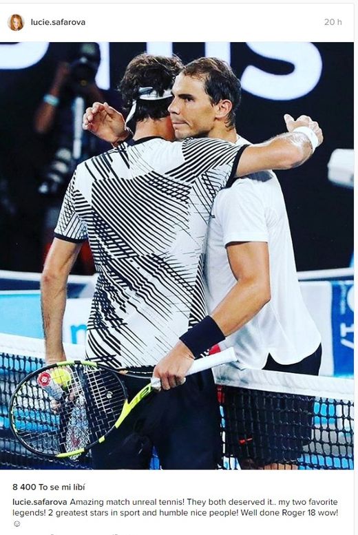 Lucie Šafářová a její vyjádření k dramatickému finále mezi Federerem a Nadalem. Lucie Šafářová a její vyjádření k dramatickému finále mezi Federerem a Nadalem.