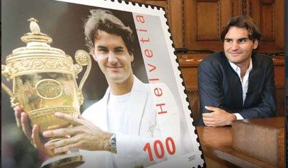 Jako první žijící Švýcar se Roger Federer objevil na poštovních známkách.