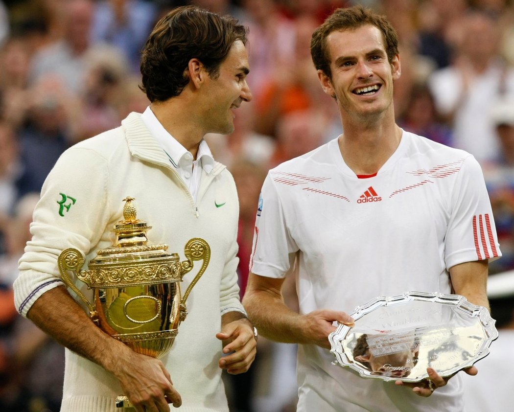 2012 - Roger Federer a Andy Murray po wimbledonském finále