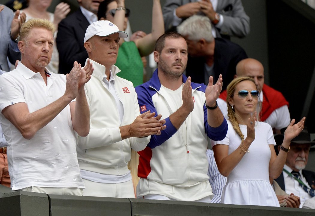 Lóže srbské tenisové jedničky Novaka Djokoviče při finále Wimbledonu