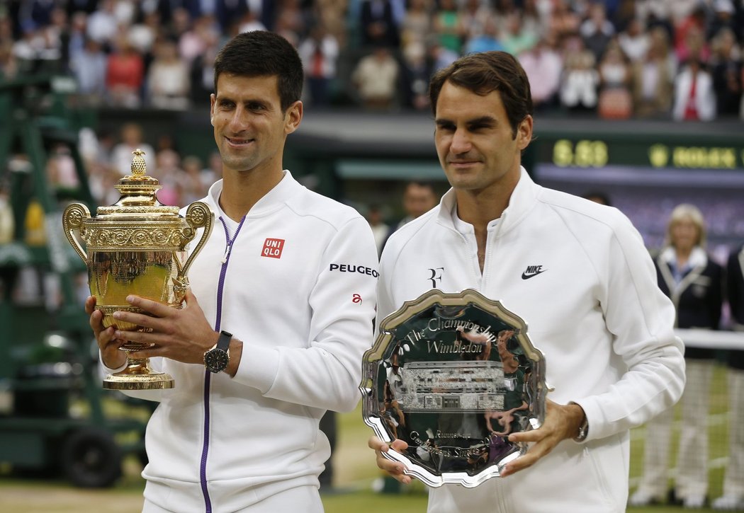 Finalisté Wimbledonu 2015, Novak Djokovič a Roger Federer