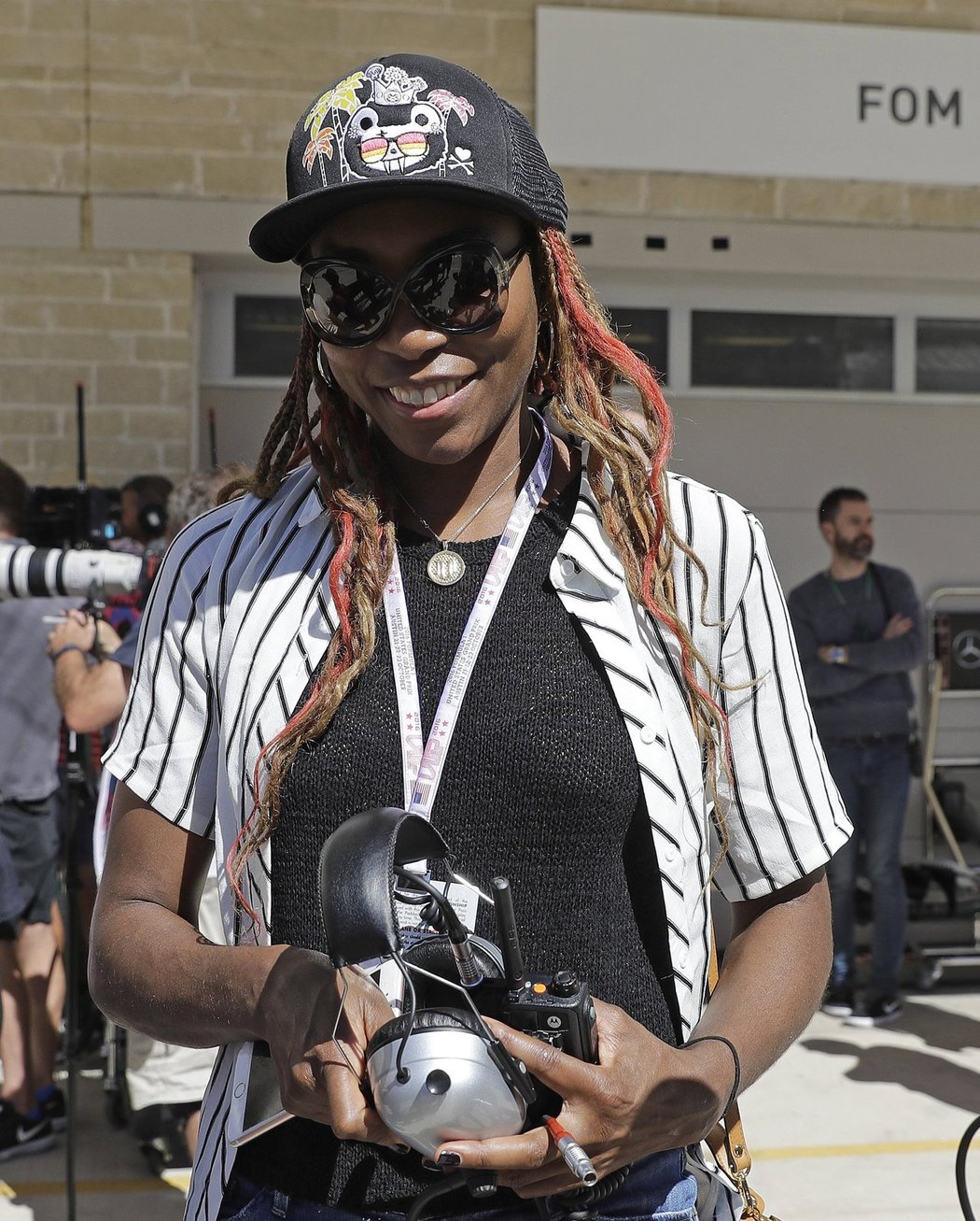 Tenistka Venus Williamsová navštívila Velkou cenu USA F1.