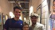 Kanadský tenista Miloš Raonič se na Turnaji mistrů setkal se svým idolem Davidem Beckhamem a jeho synem Romeem.