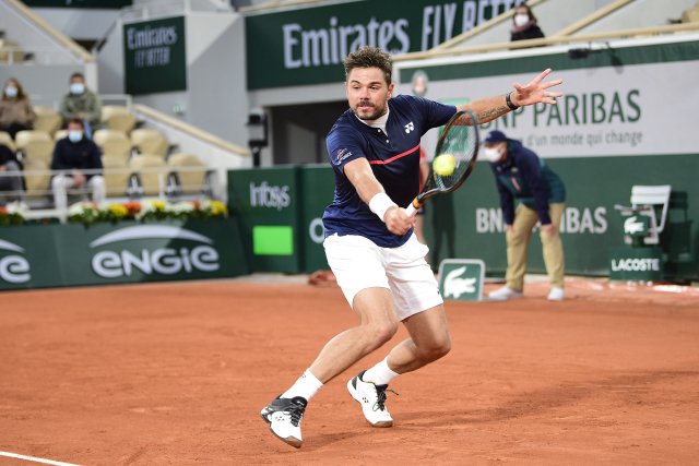 Stan Wawrinka během zápasu na French Open