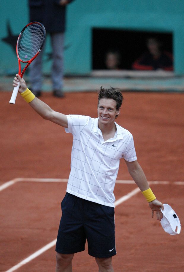 Šťastný Tomáš Berdych po výhře nad Andym Murraym Šťastný Tomáš Berdych po výhře nad Andym Murraym