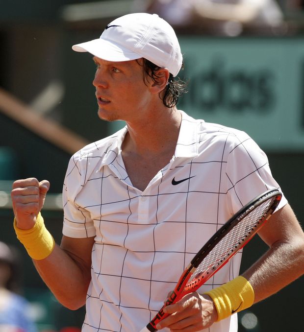 Tomáš Berdych se raduje po úspěšném úderu Tomáš Berdych se raduje po úspěšném úderu