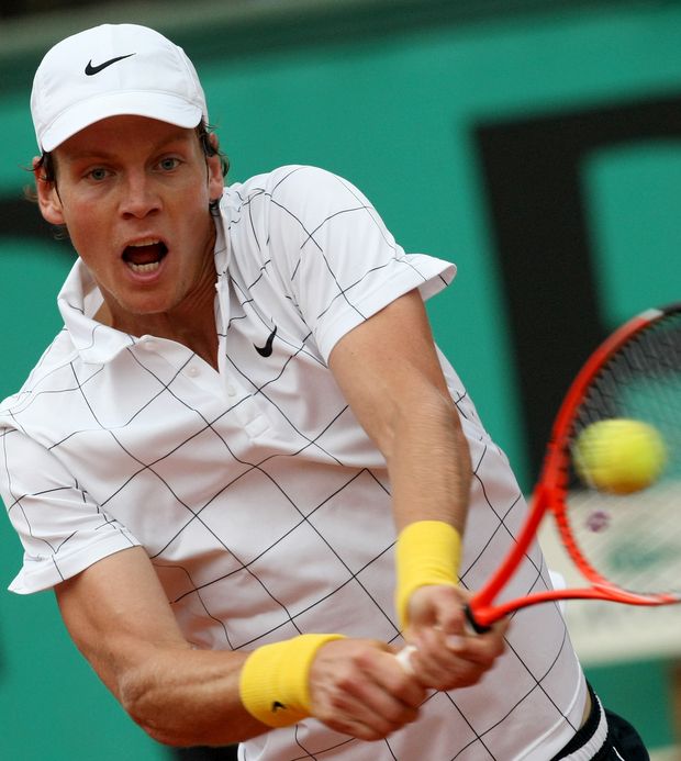 Tomáš Berdych v duelu s Andym Murraym Tomáš Berdych v duelu s Andym Murraym