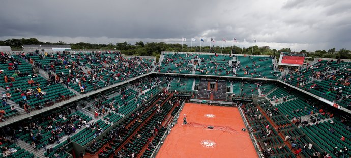 Úterní program tenisového French Open narušoval v Paříži déšť