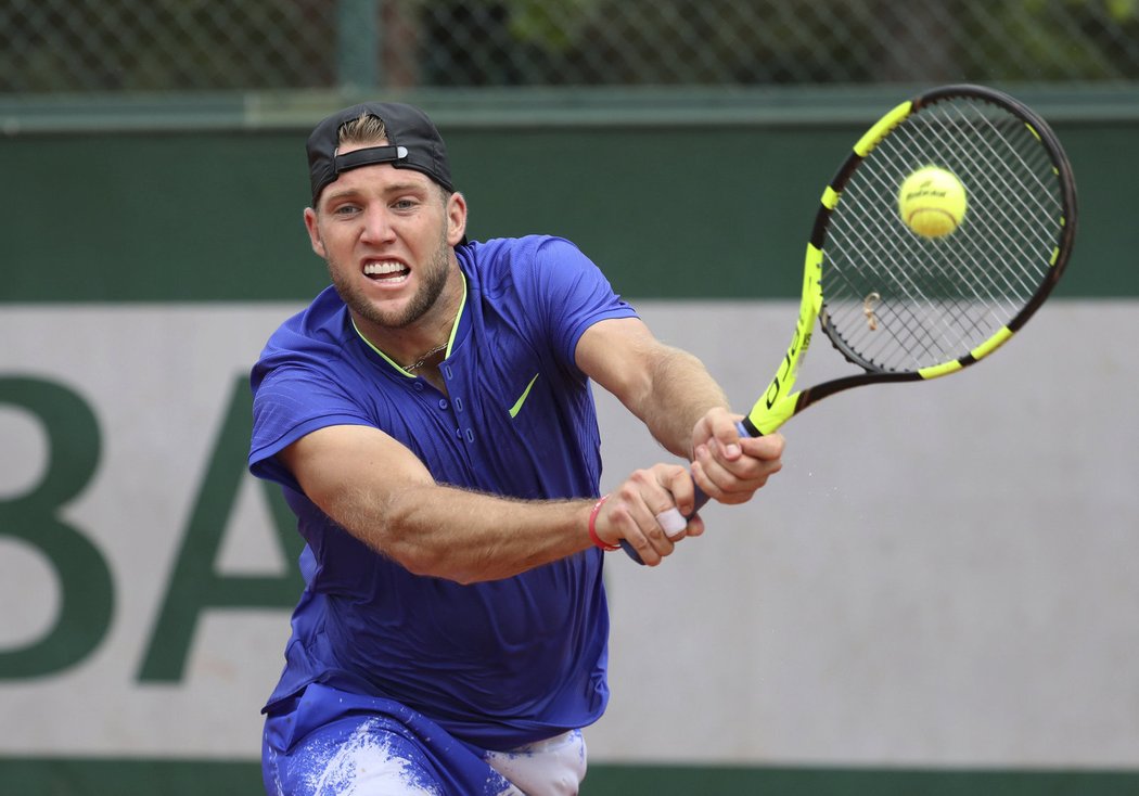 Americký tenista Jack Sock v prvním kole French Open proti Jiřímu Veselému