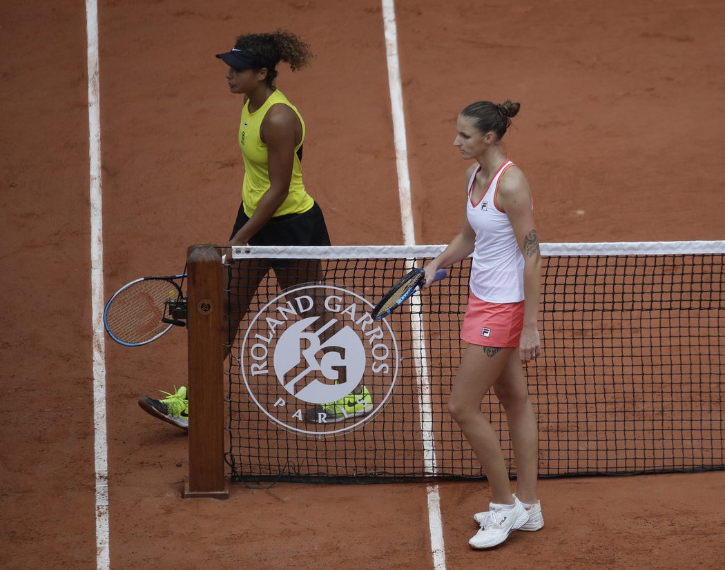 Karolína Plíšková po svém vydřeném vítězství v prvním kole French Open nad Majar Šarífovou