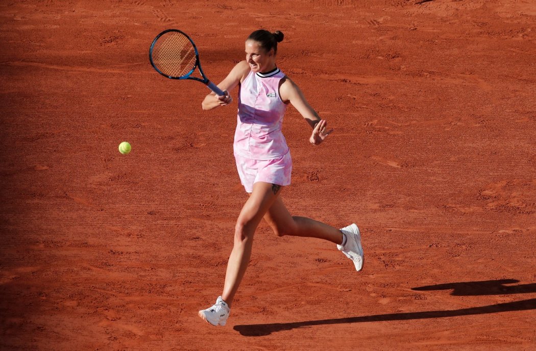 Karolína Plíšková během zápasu 1. kola French Open