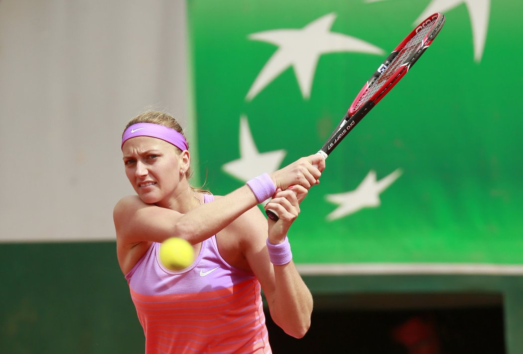 Petra Kvitová v zápase druhého kola French Open proti Španělce Espinosové