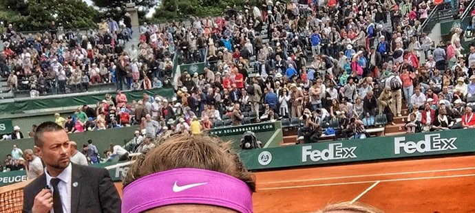 Lucie Šafářová s kanadským koučem Robem Steckleym na Roland Garros