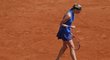 Kvitová se povzbuzuje při zápase druhého kola na French Open