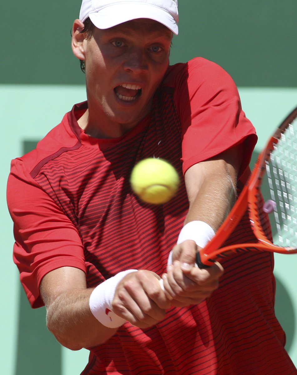 Tomáš Berdych v zápase se Stephanem Robertem