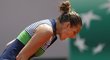 Karolína Plíšková se povzbuzuje během čtvrtfinálového utkání na tenisovém French Open