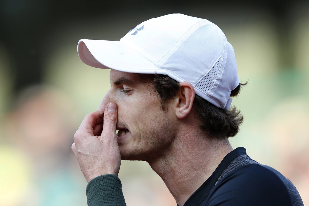 Andy Murray po prohraném setu s Radkem Štěpánkem