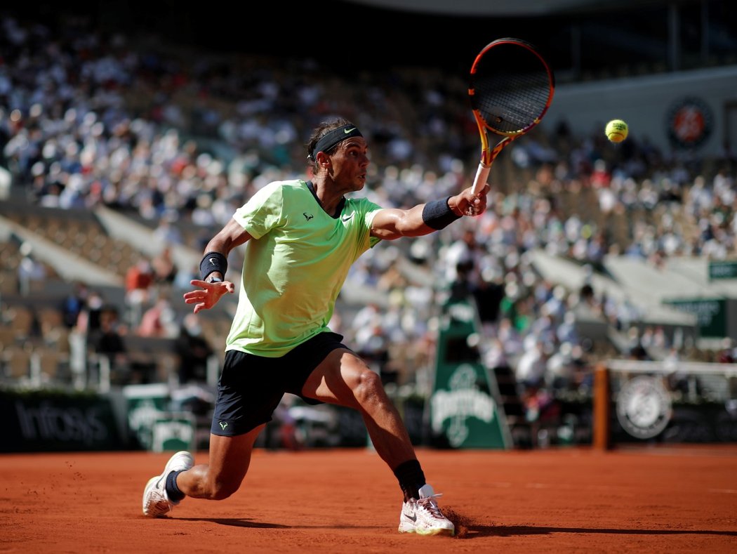 Rafael Nadal v utkání čtvrtfinále French Open