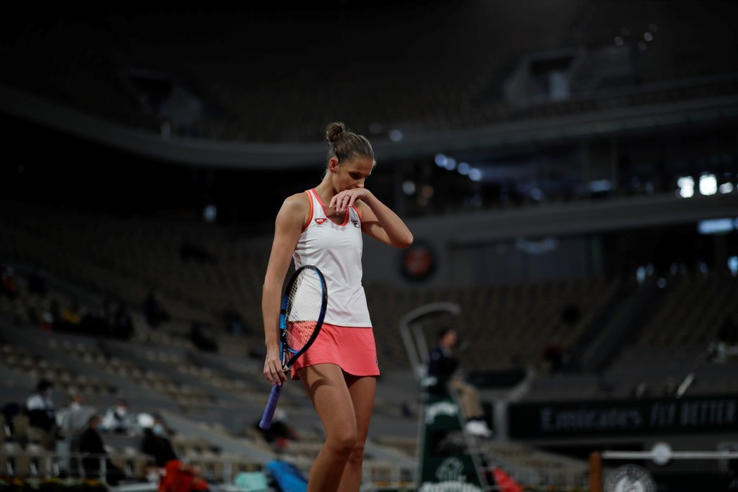 Česká tenistka Karolína Plíšková během French Open, kde vypadla ve druhém kole