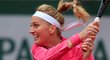 Česká tenistka Petra Kvitová během osmifinálového utkání na French Open