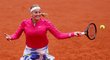 Česká tenistka Petra Kvitová během osmifinálového utkání na French Open