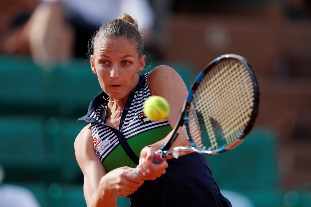 Česká tenistka Karolína Plíšková během osmifinále French Open