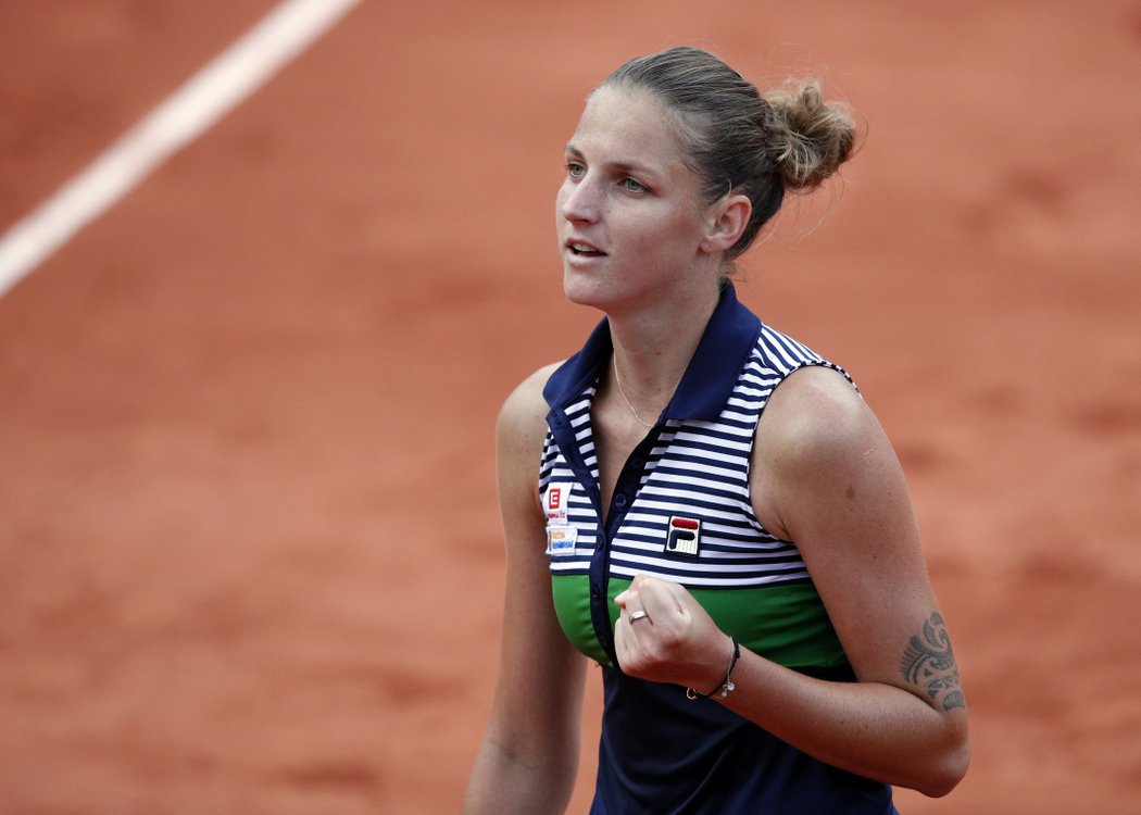 Česká tenistka Karolína Plíšková po postupu do čtvrtfinále French Open