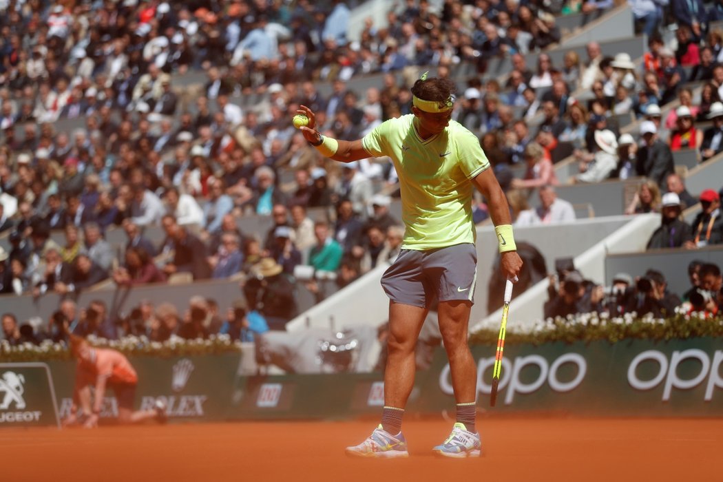 Rafael Nadal během semifinále Roland Garros 2019