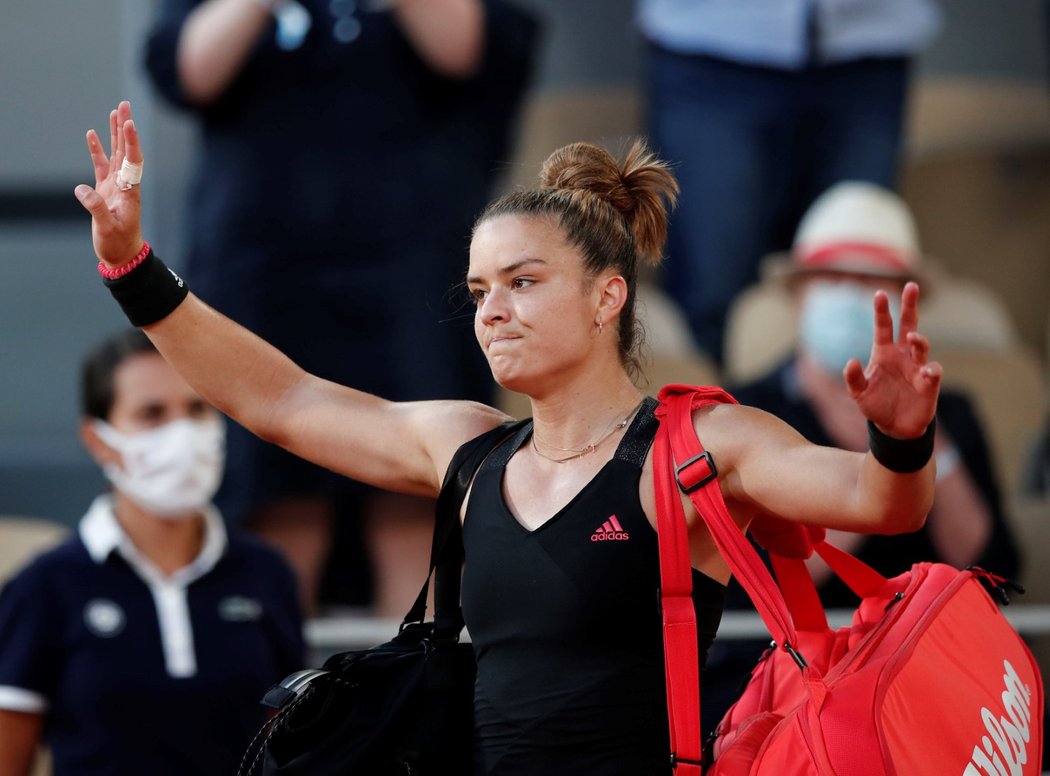 Maria Sakkariová po porážce v semifinále French Open s Barborou Krejčíkovou