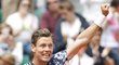 Tomáš Berdych se raduje po vítězství nad Johnem Isnerem